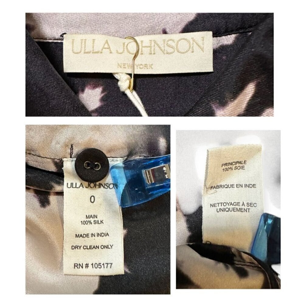 Ulla Johnson Alejandra silk dress, Size‎ 0, Noir Blur, NWT - Picture 7 of 16